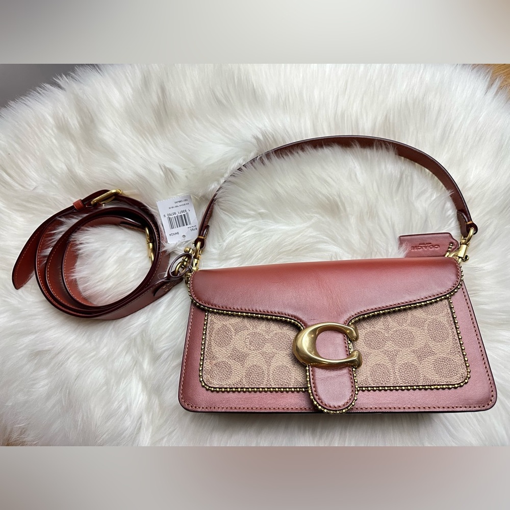 Coach Tabby 6793 Shoulder Bag 26 In Signature Canvas With Beadchain Beige NWT